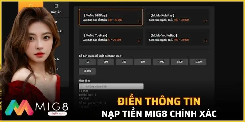 Hoàn tất thông tin giao dịch chính xác theo yêu cầu
